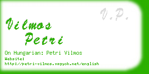 vilmos petri business card